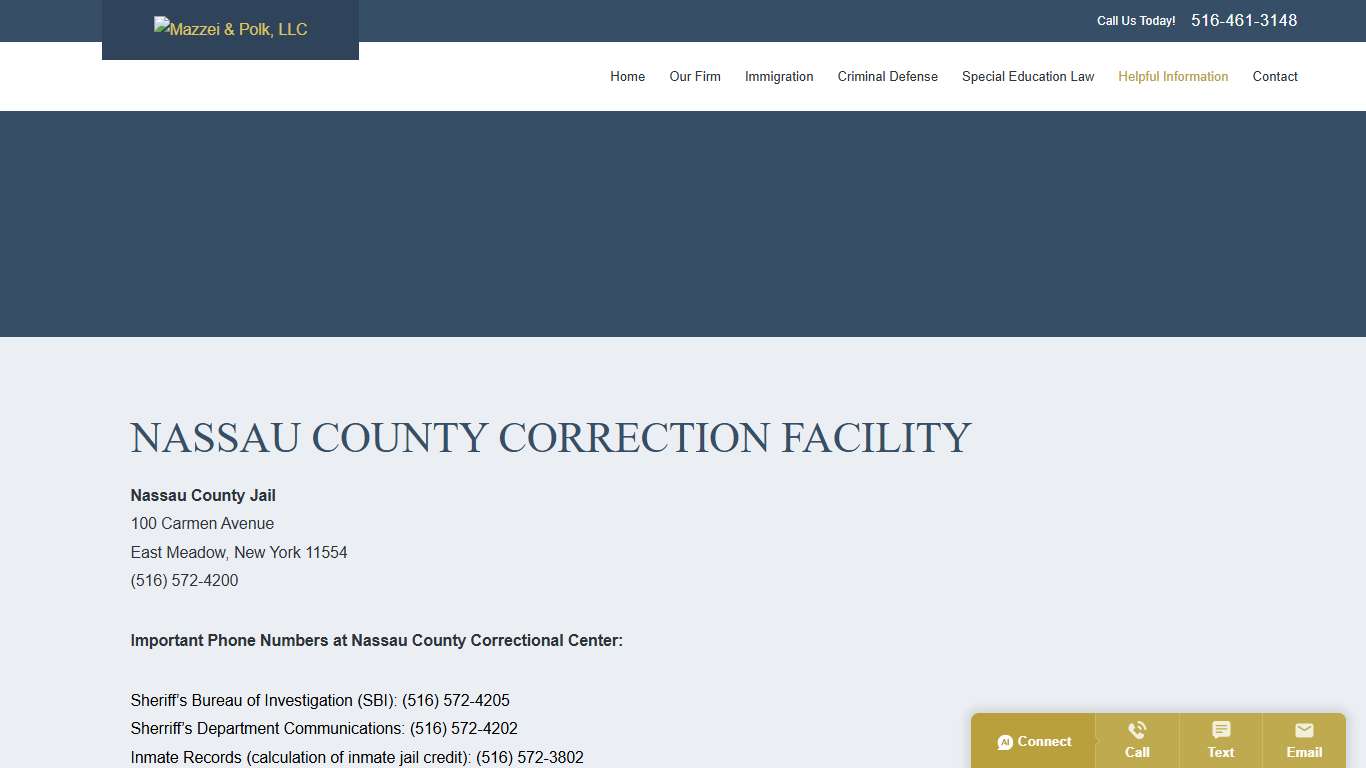 New York Correctional Facility Information - Mazzei & Polk, LLC